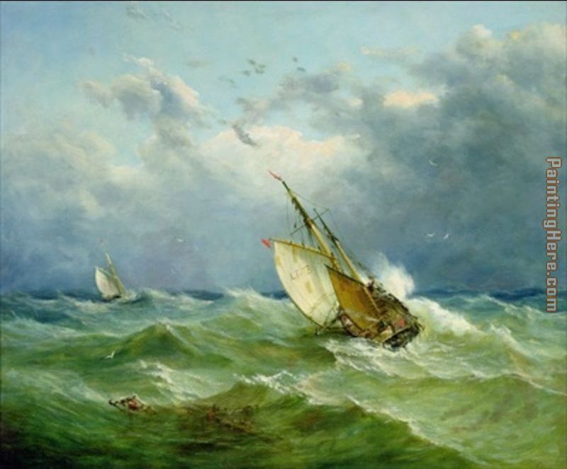 Lowestoft Trawler in Rough Weather painting - Unknown Artist Lowestoft Trawler in Rough Weather art painting